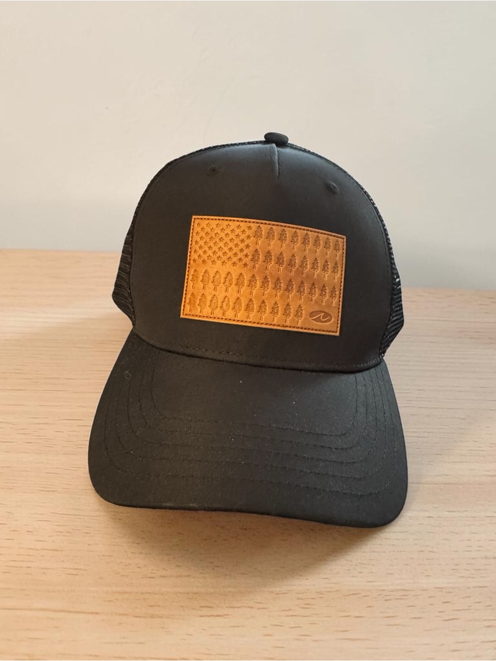 San Diego Hat Company Redwood Snapback Trucker Hat Black Leather-look Patch
